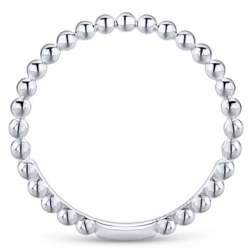 Gabriel & Co Bujukan 14K White Gold Beaded Stackable Band