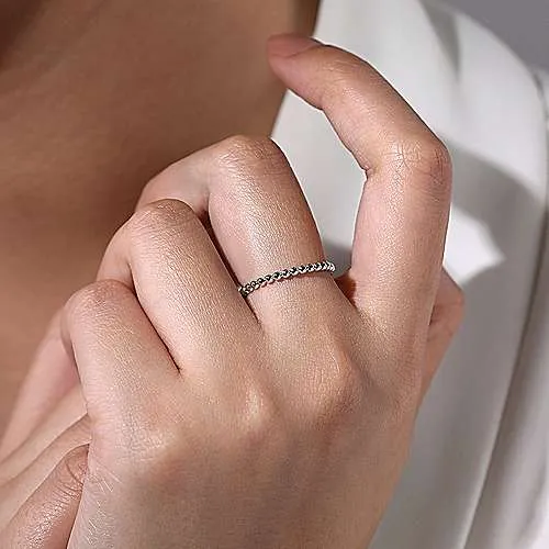 Gabriel & Co Bujukan 14K White Gold Beaded Stackable Band