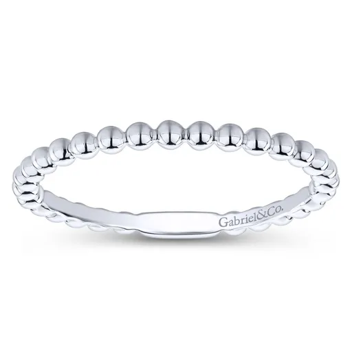 Gabriel & Co Bujukan 14K White Gold Beaded Stackable Band