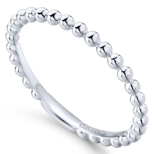 Gabriel & Co Bujukan 14K White Gold Beaded Stackable Band