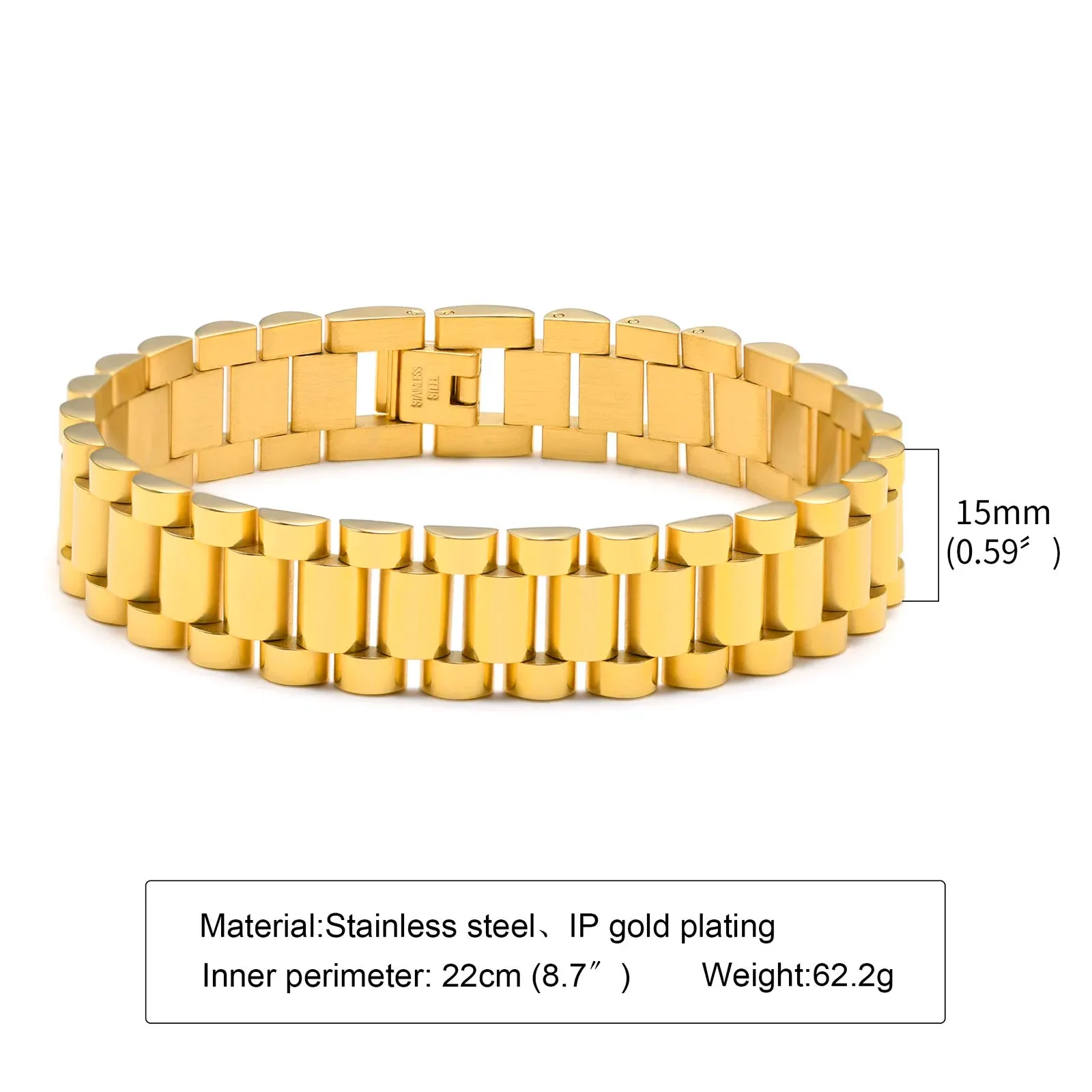 Gent's President Bracelet Stainless Steel Watch Band Bracelet for Men