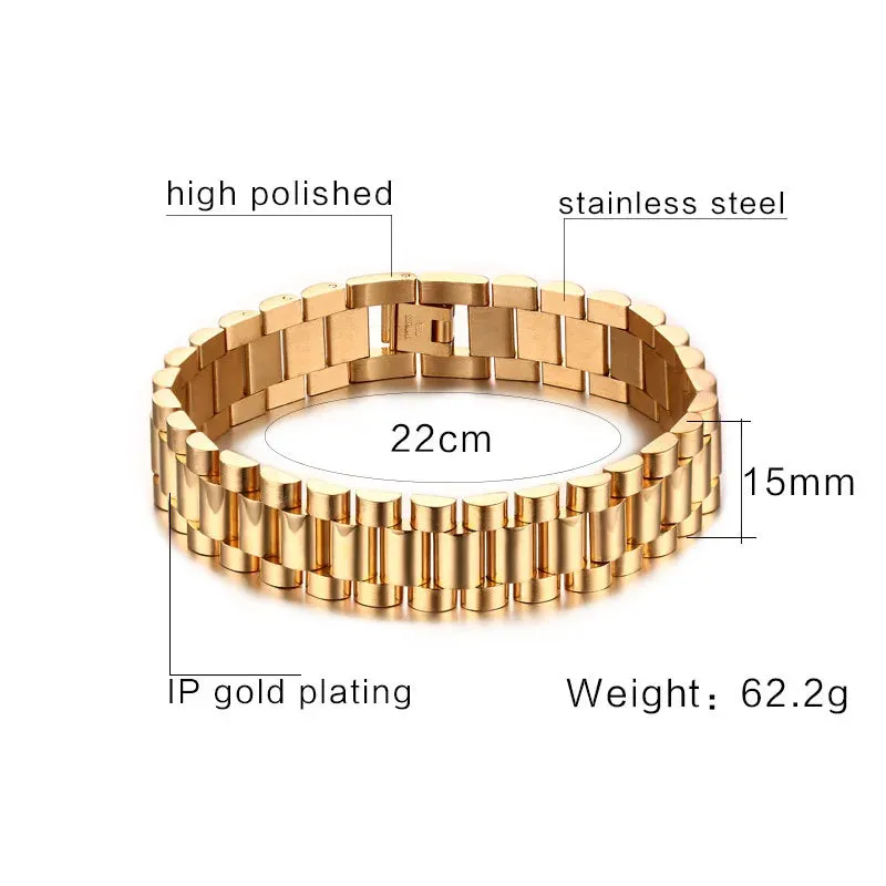 Gent's President Bracelet Stainless Steel Watch Band Bracelet for Men