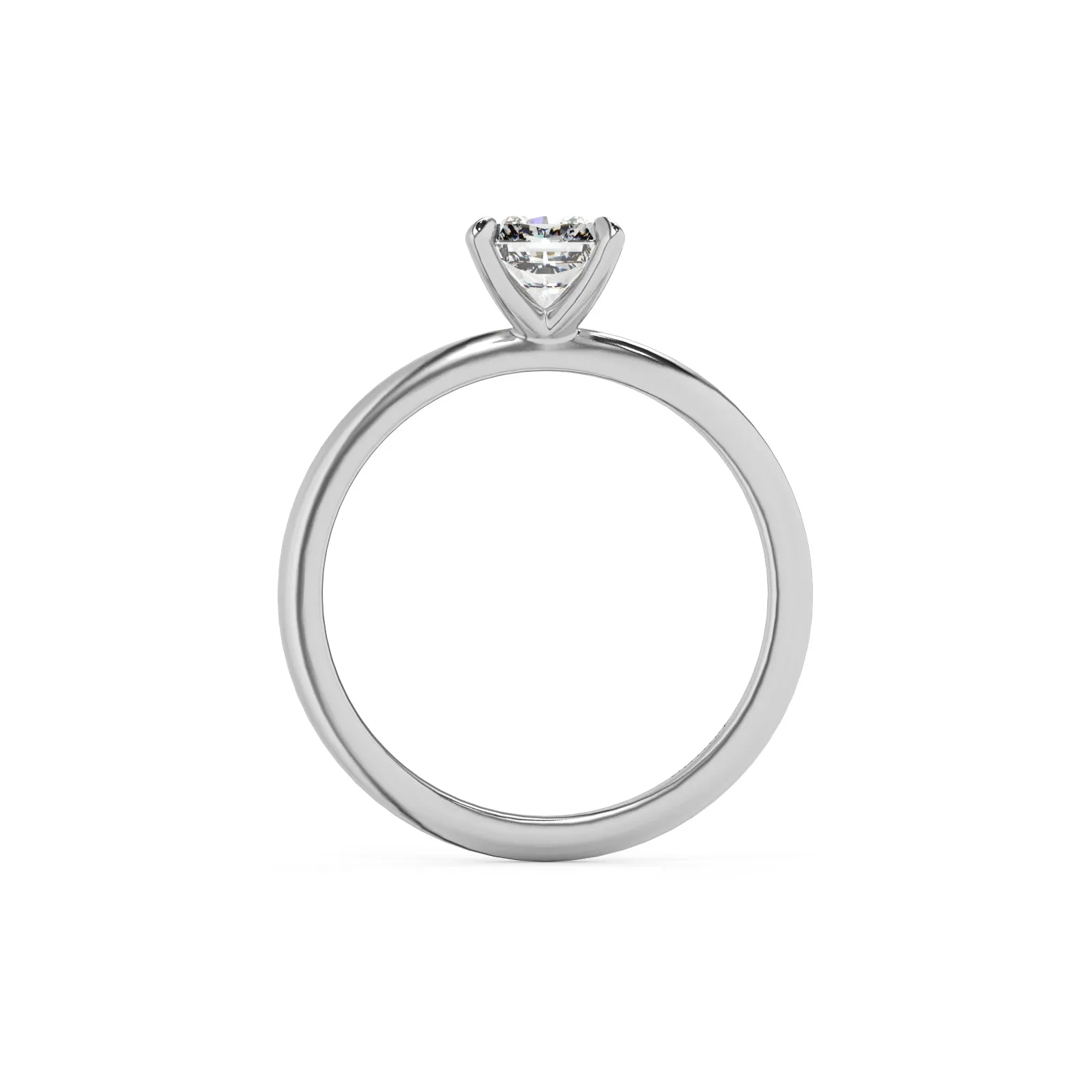 Genuine Radiant Cut Solitaire Engagement Ring