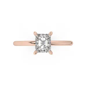 Genuine Radiant Cut Solitaire Engagement Ring