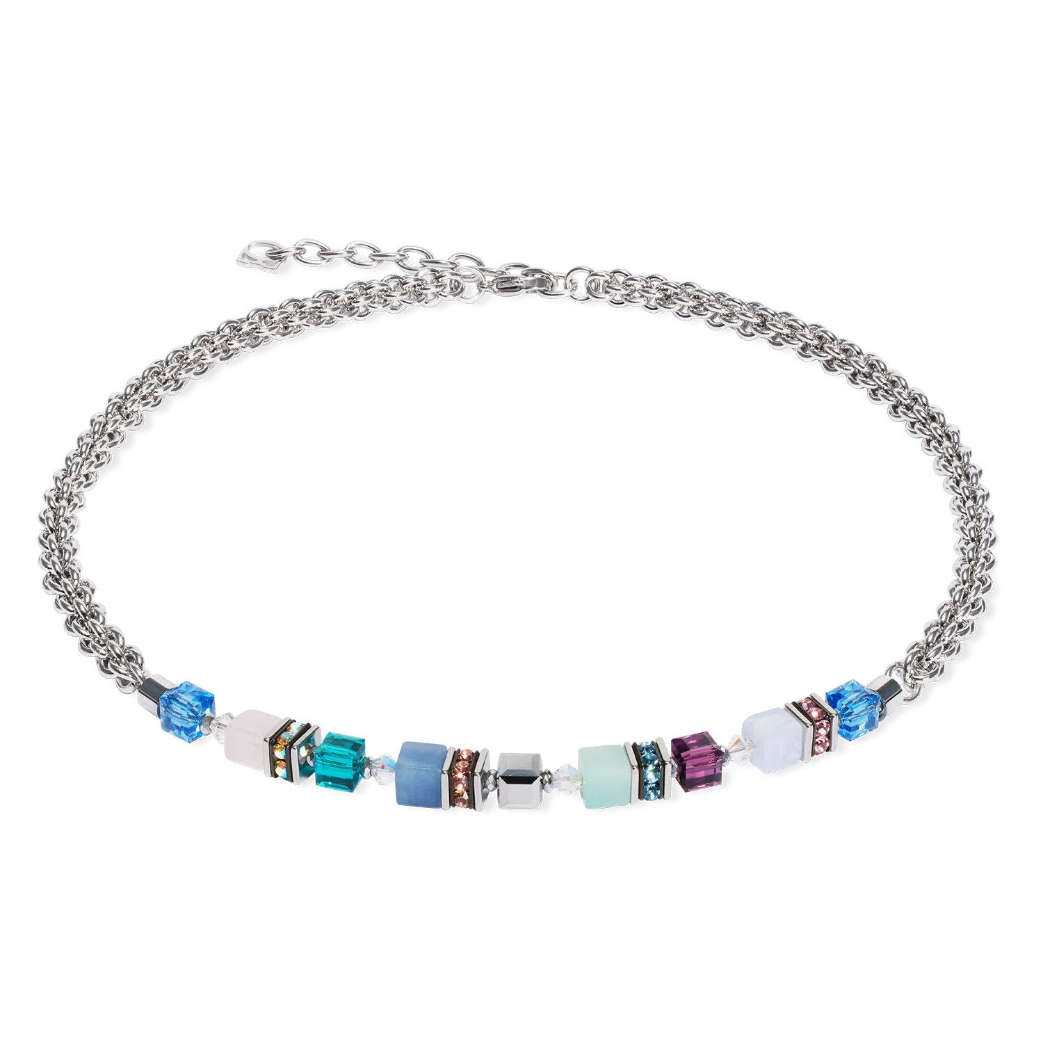 GeoCUBE Fusion Summer necklace silver-couture