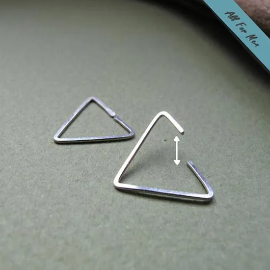 Geometric Men Earrings in Sterling Silver