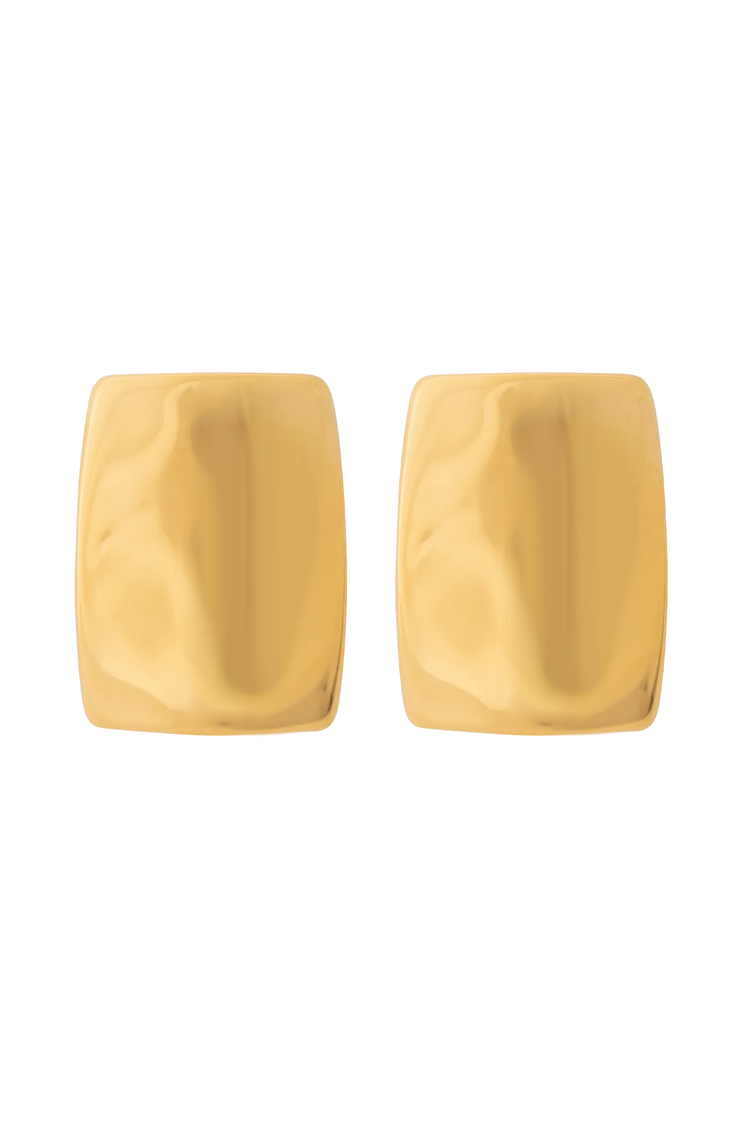 Georgia Rounded Rectangular Earrings - Gold