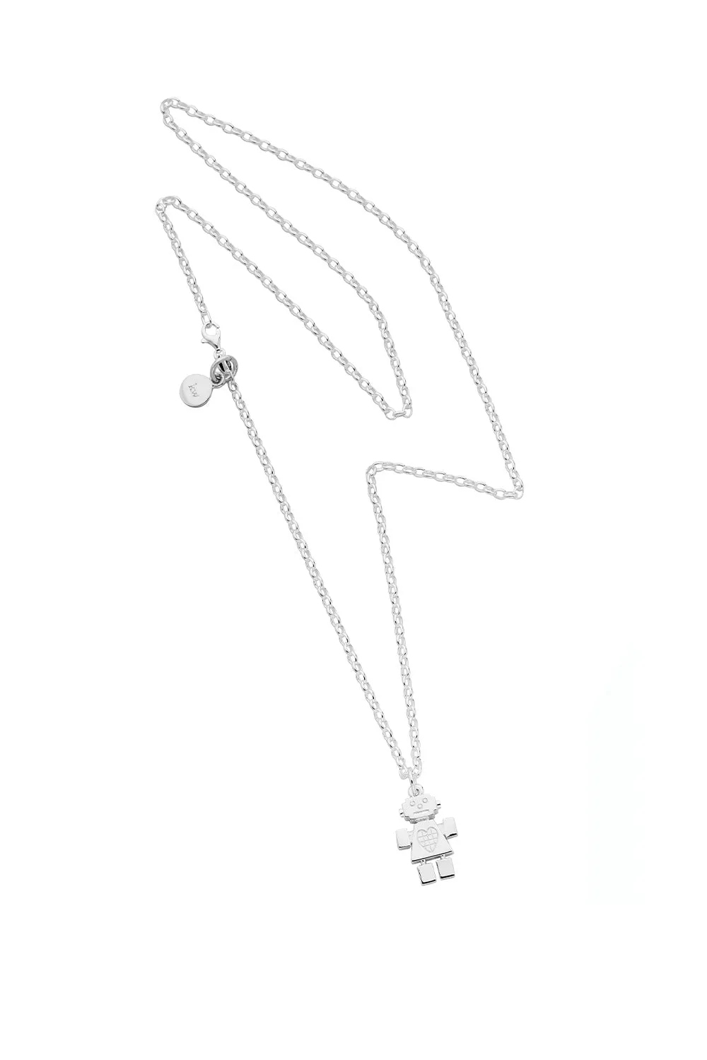 Girl Robot Pendant Silver