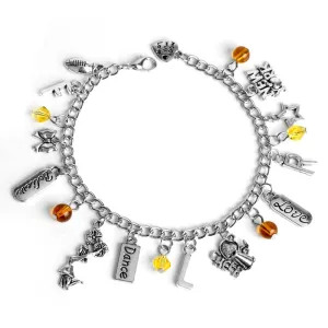 Glee Bracelets for Women Chain Bangle Love to cheer Megaphone Bracelet Cheerleader Cheer Girls Charms Jewelry Crystal Wristbands