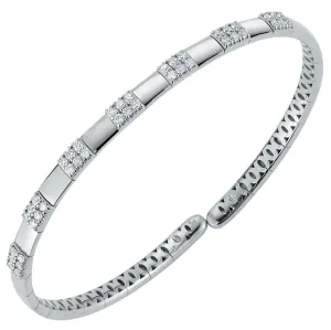 Gold and Diamond Split Bangle Bracelet