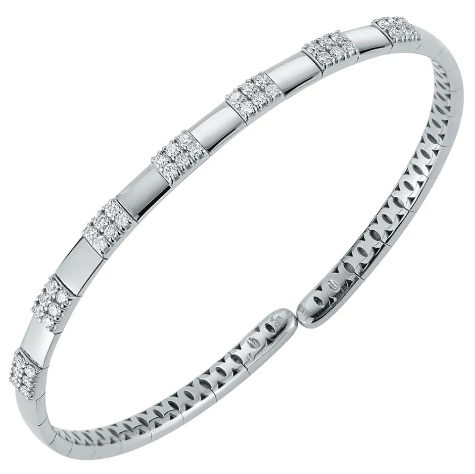 Gold and Diamond Split Bangle Bracelet