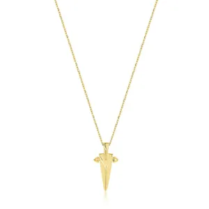 Gold Geometric Polished Punk Point Pendant Necklace