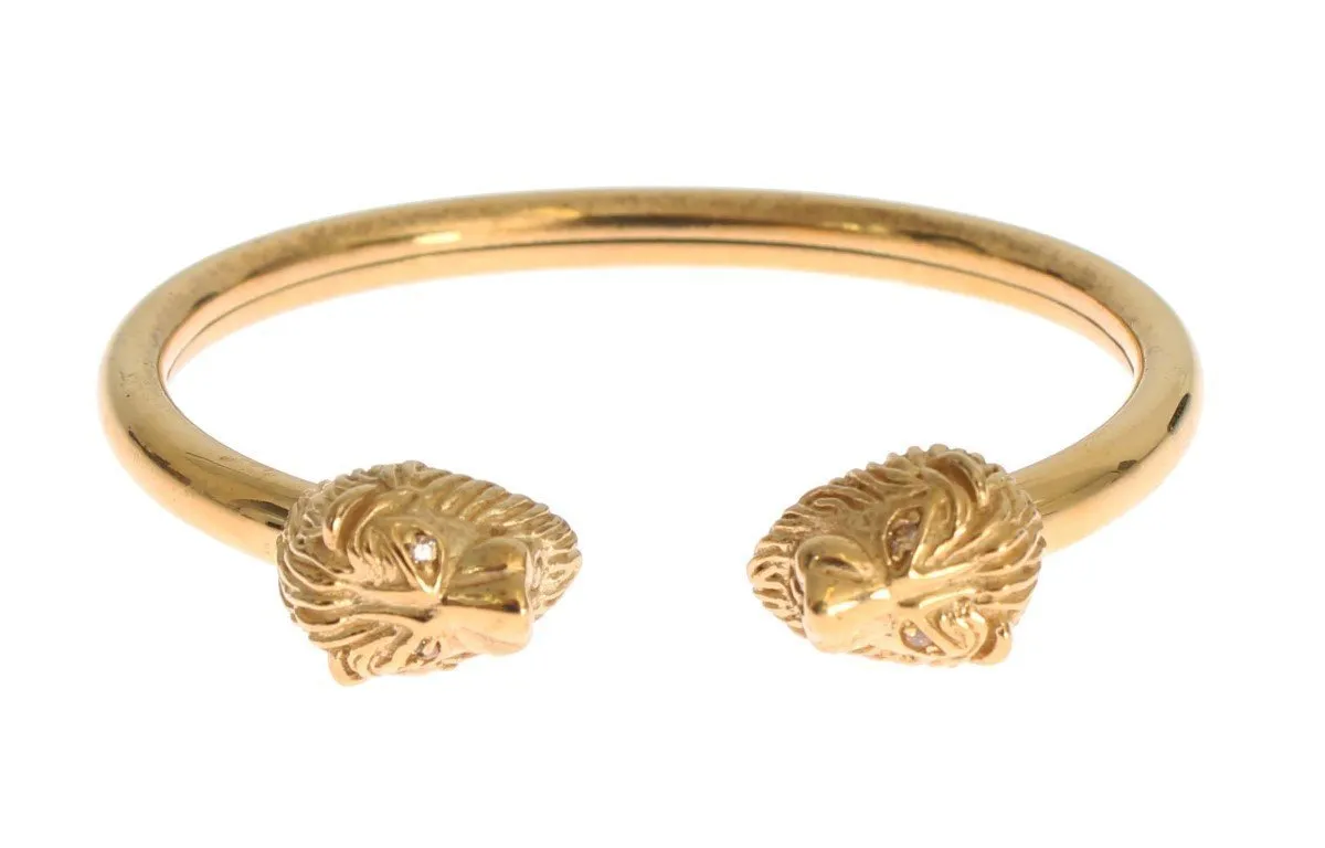 Gold Lion Bangle Bracelet