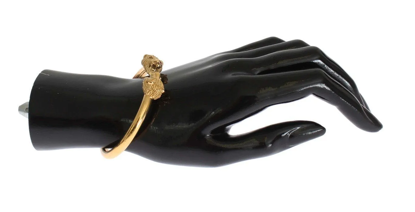 Gold Lion Bangle Bracelet