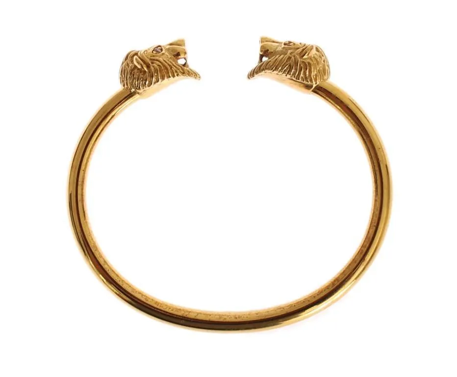 Gold Lion Bangle Bracelet