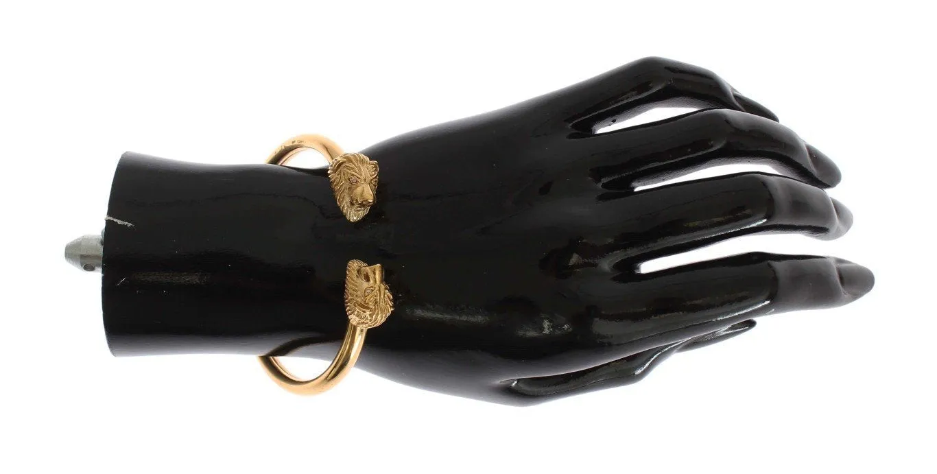 Gold Lion Bangle Bracelet
