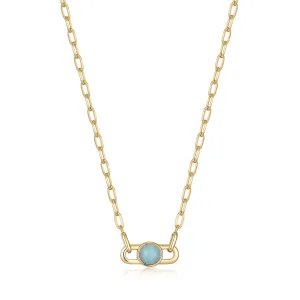 Gold Orb Amazonite Link Necklace