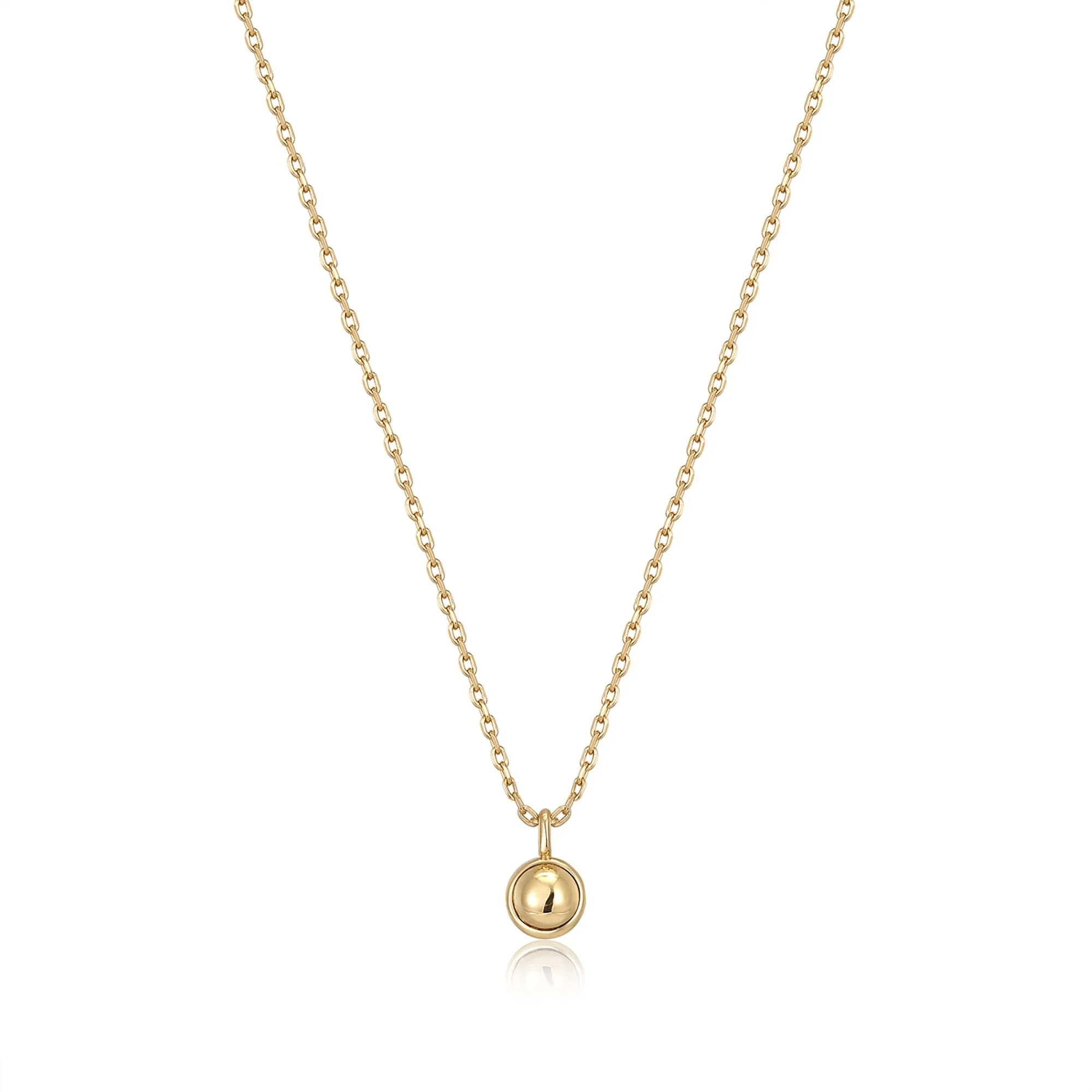 Gold Orb Drop Pendant Necklace