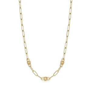 Gold Orb Link Chunky Chain Necklace