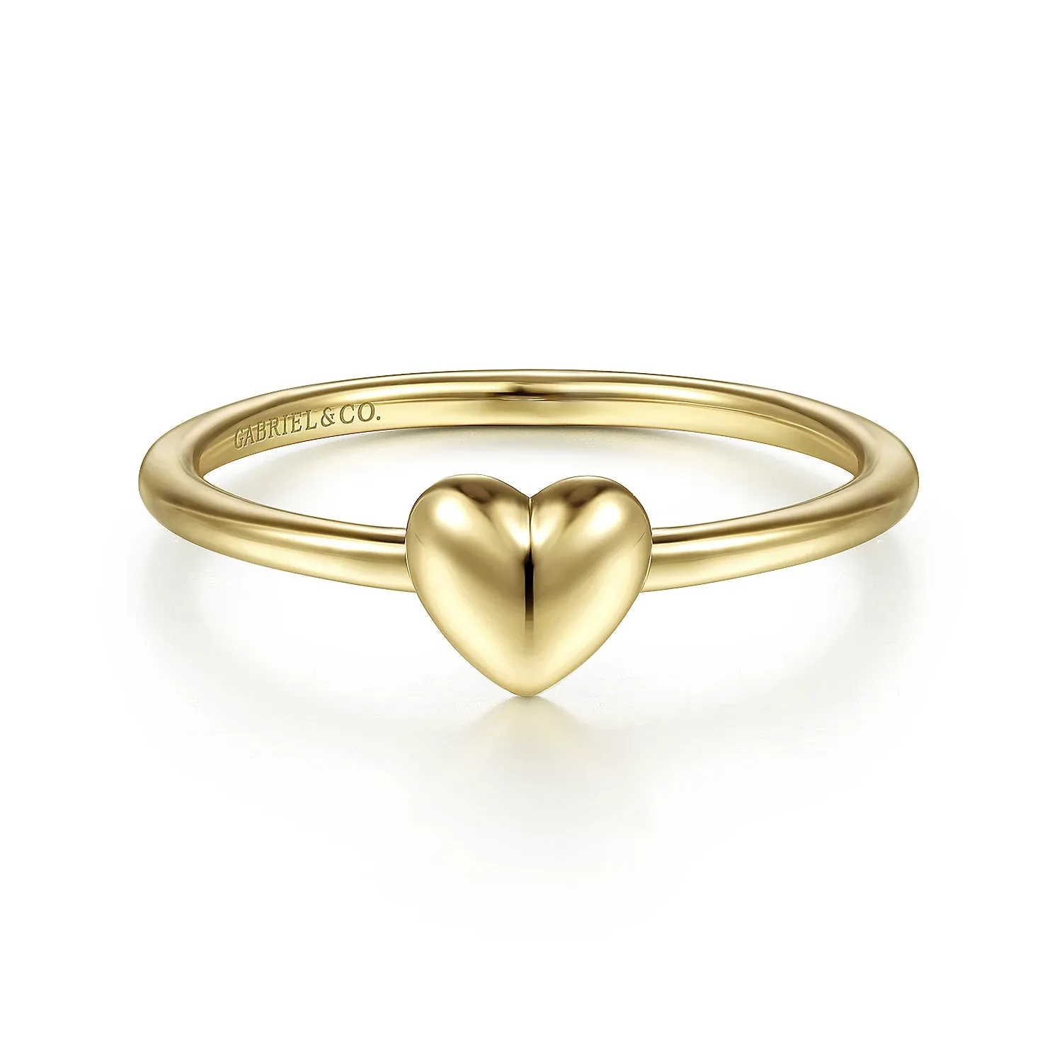 Gold Puffed Heart Ring