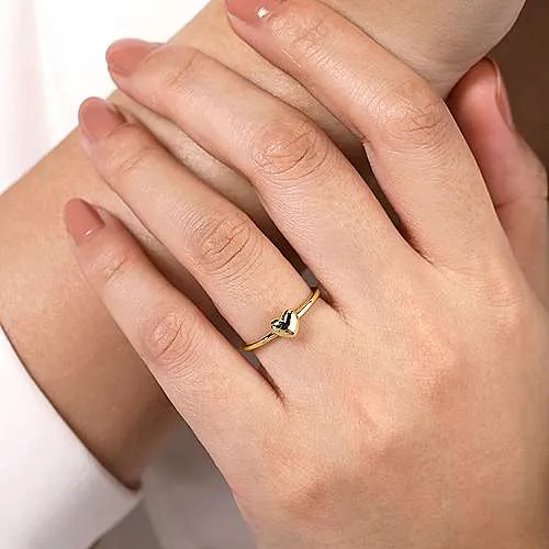 Gold Puffed Heart Ring