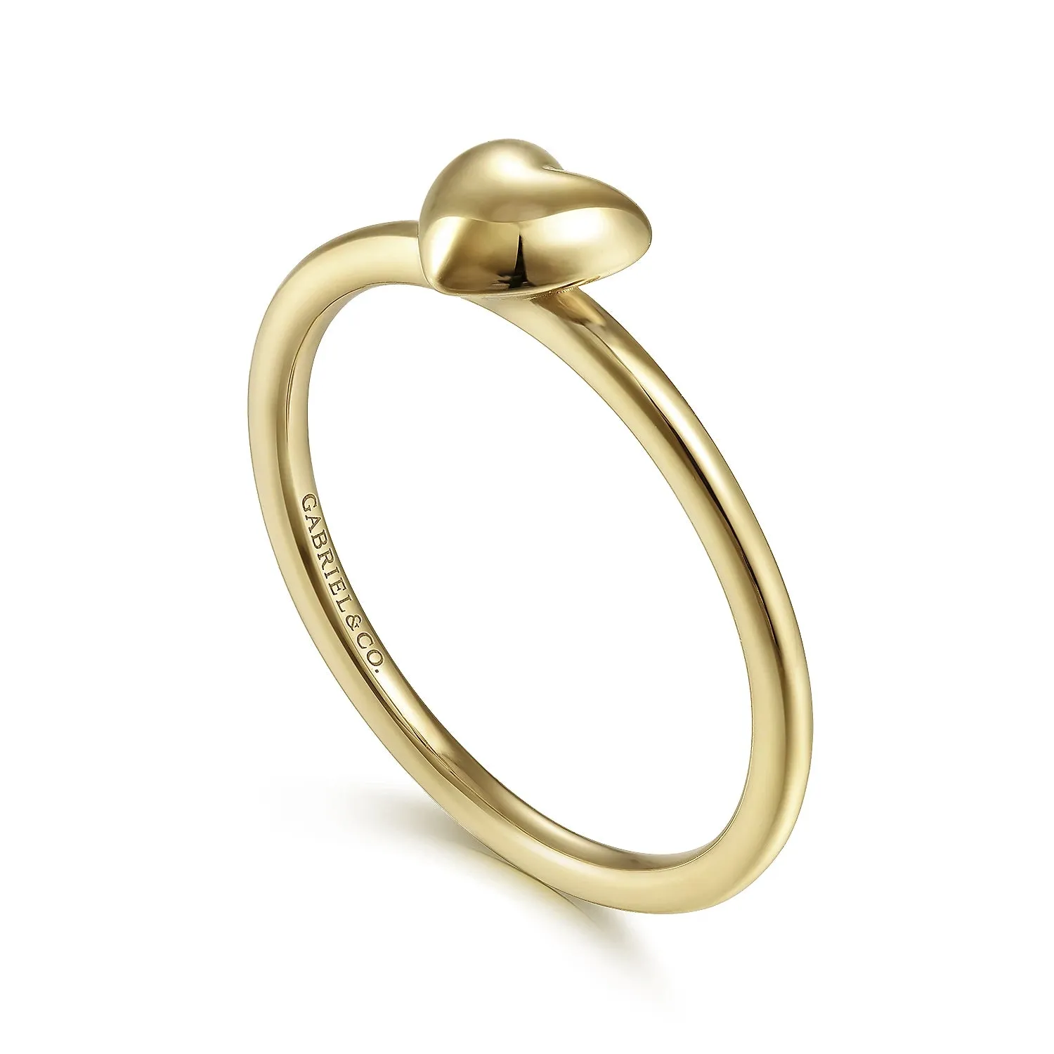 Gold Puffed Heart Ring