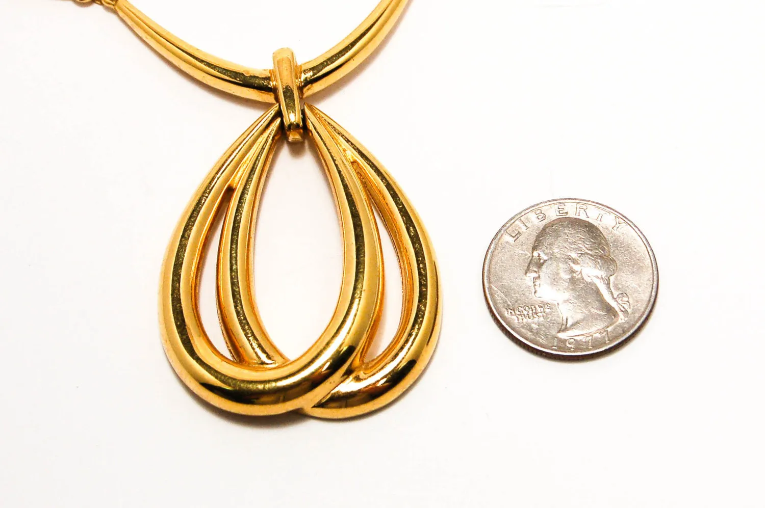 Gold Statement Necklace and Earrings by Crown Trifari