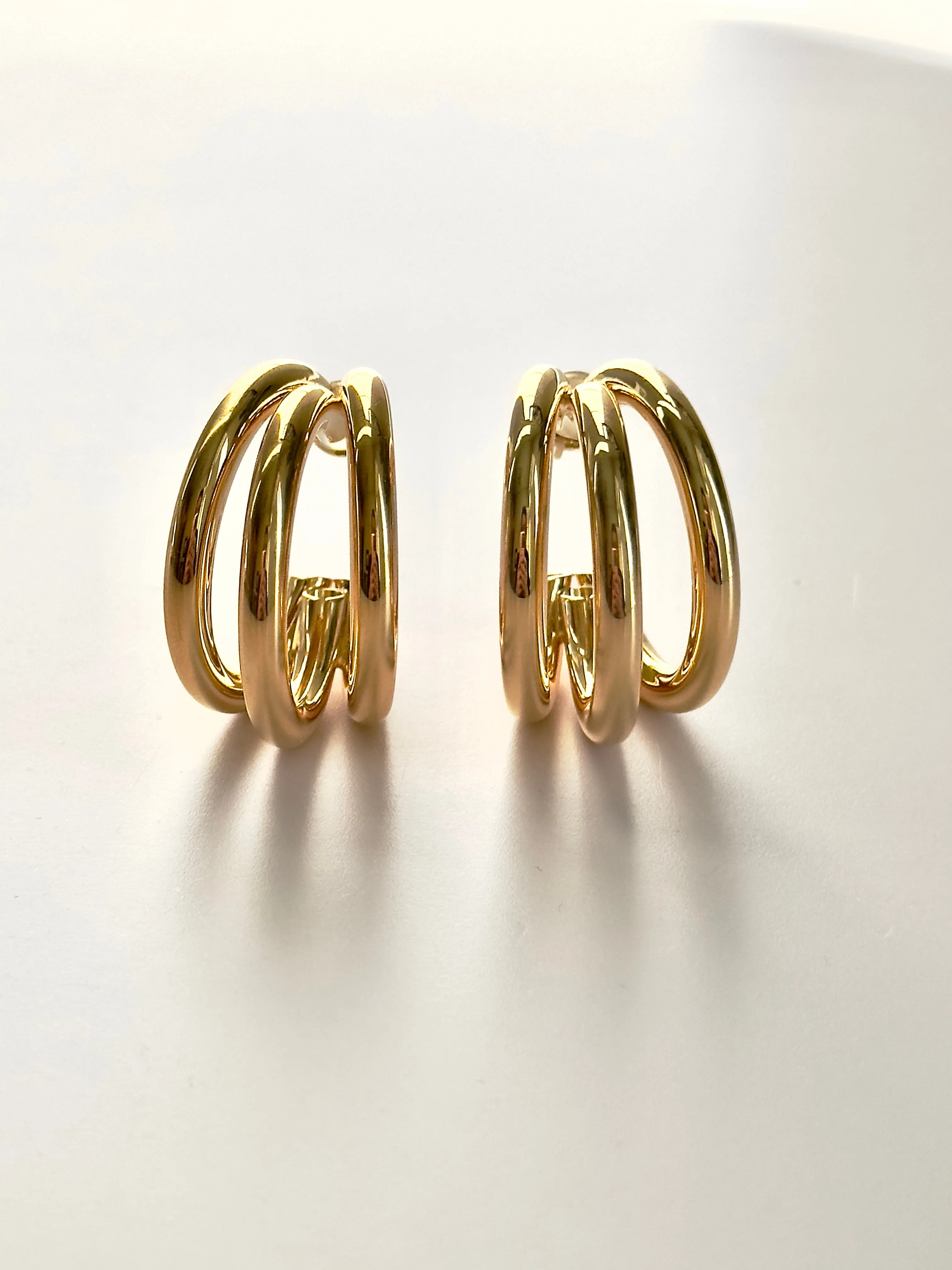 Gold Tri Hoops