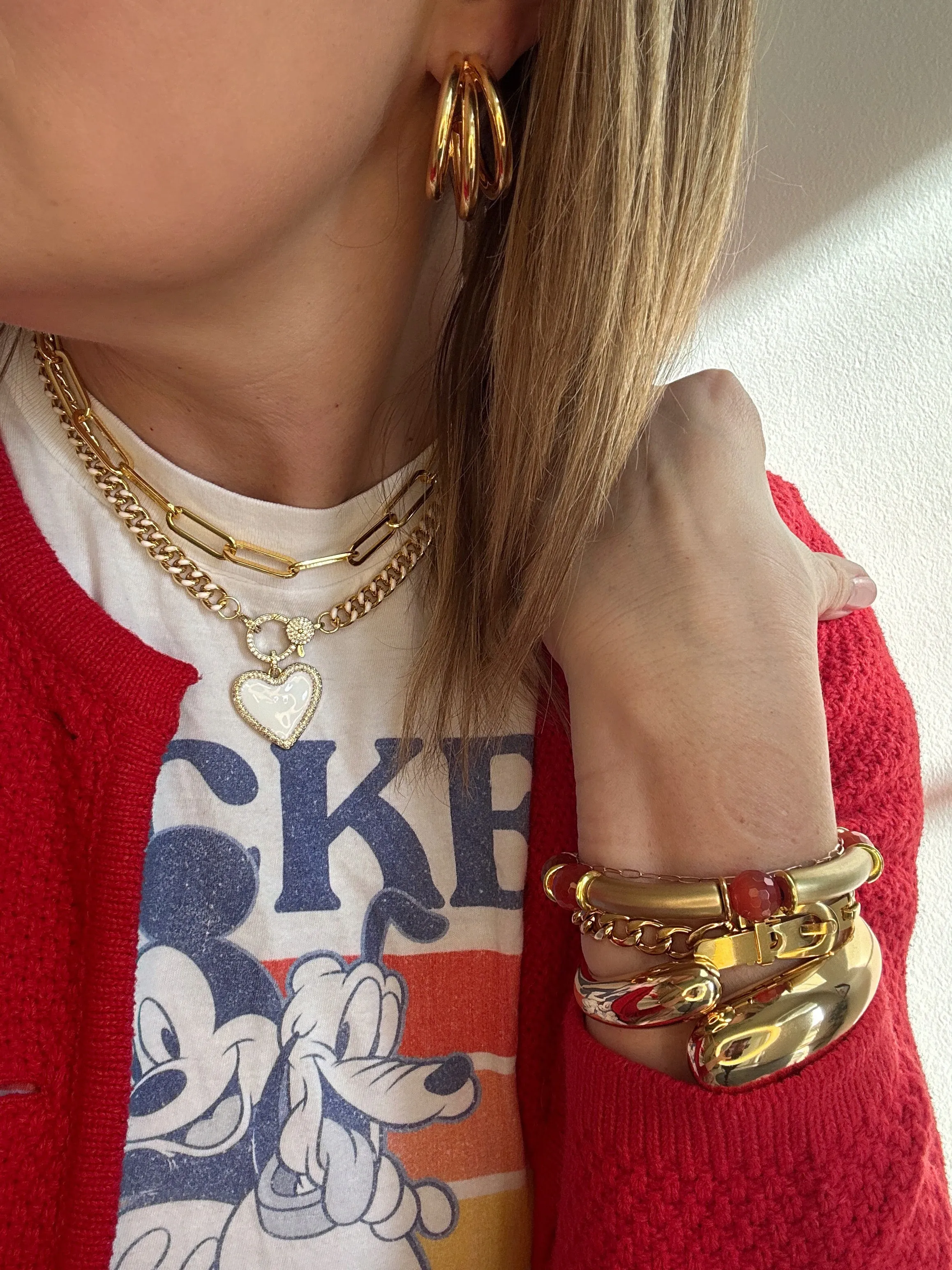 Gold Tri Hoops