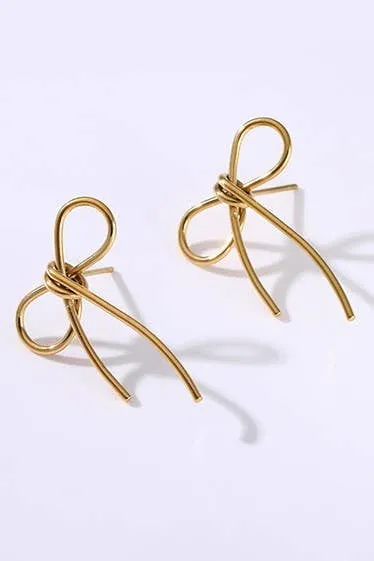 Gold Wire Bow Earrings