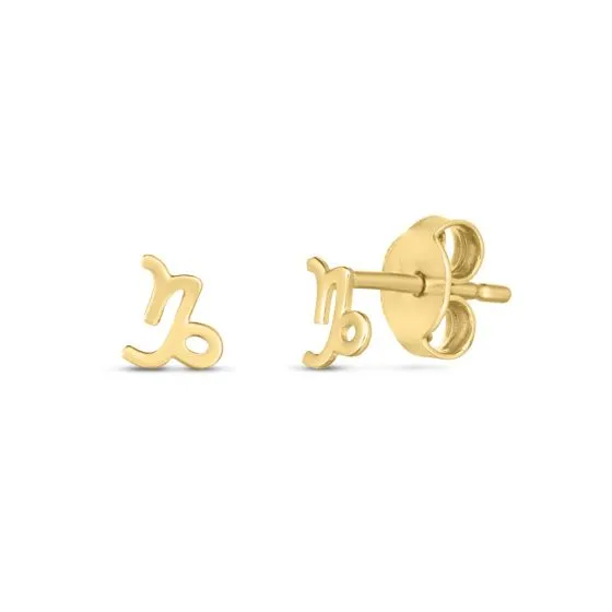 Gold Zodiac Stud Earrings