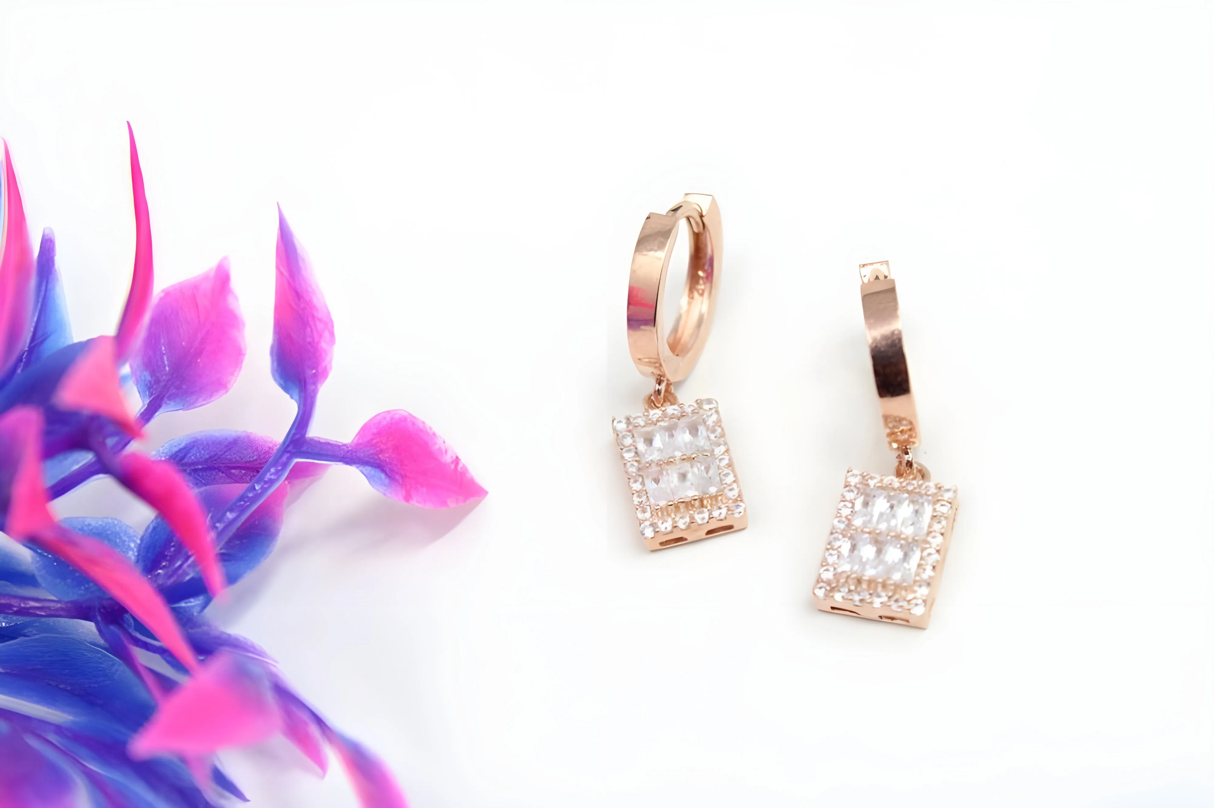 Golden Glow 92.5 Sterling Silver with Copper Gold Sleek Earrings