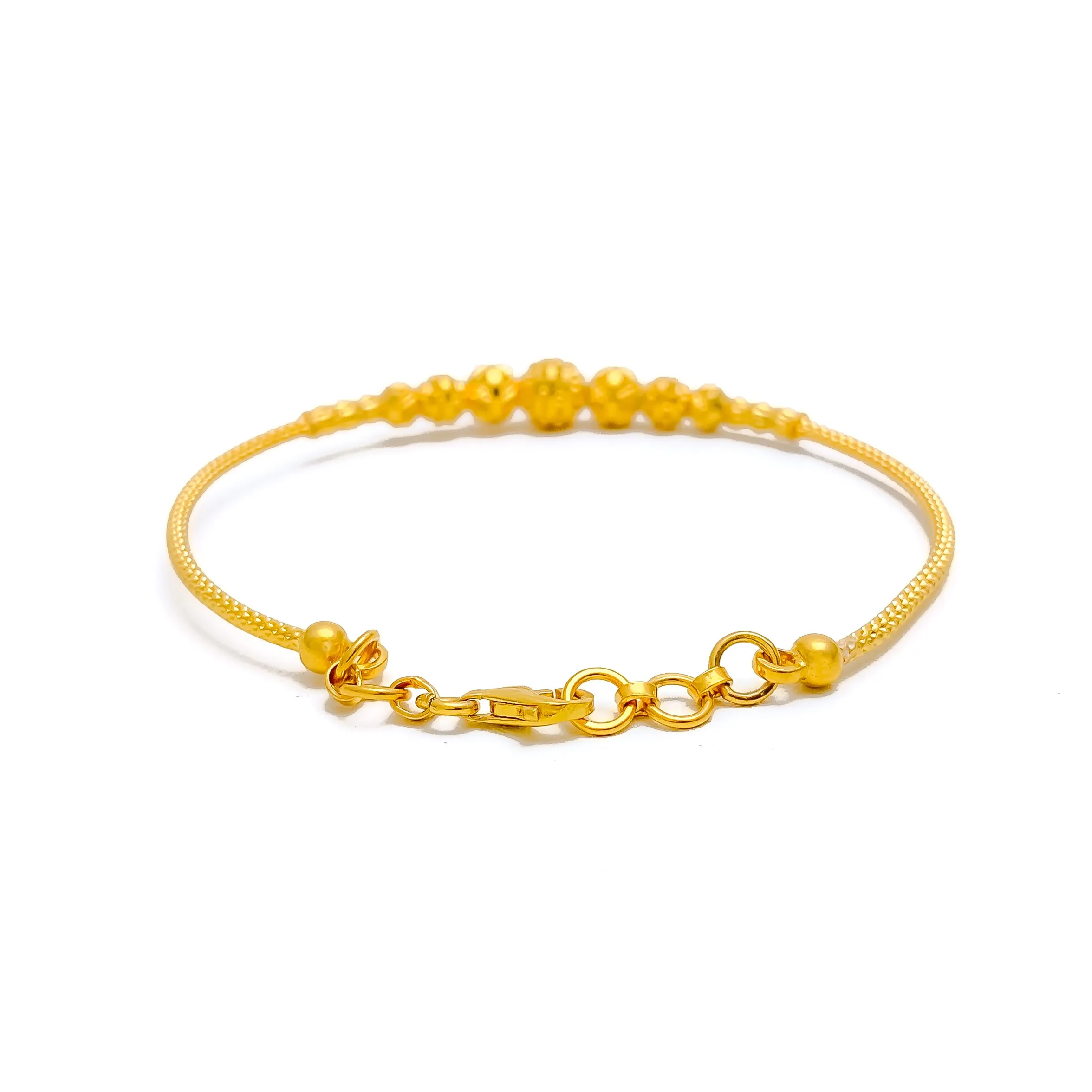 Graceful Striped 22k Gold Bangle Bracelet