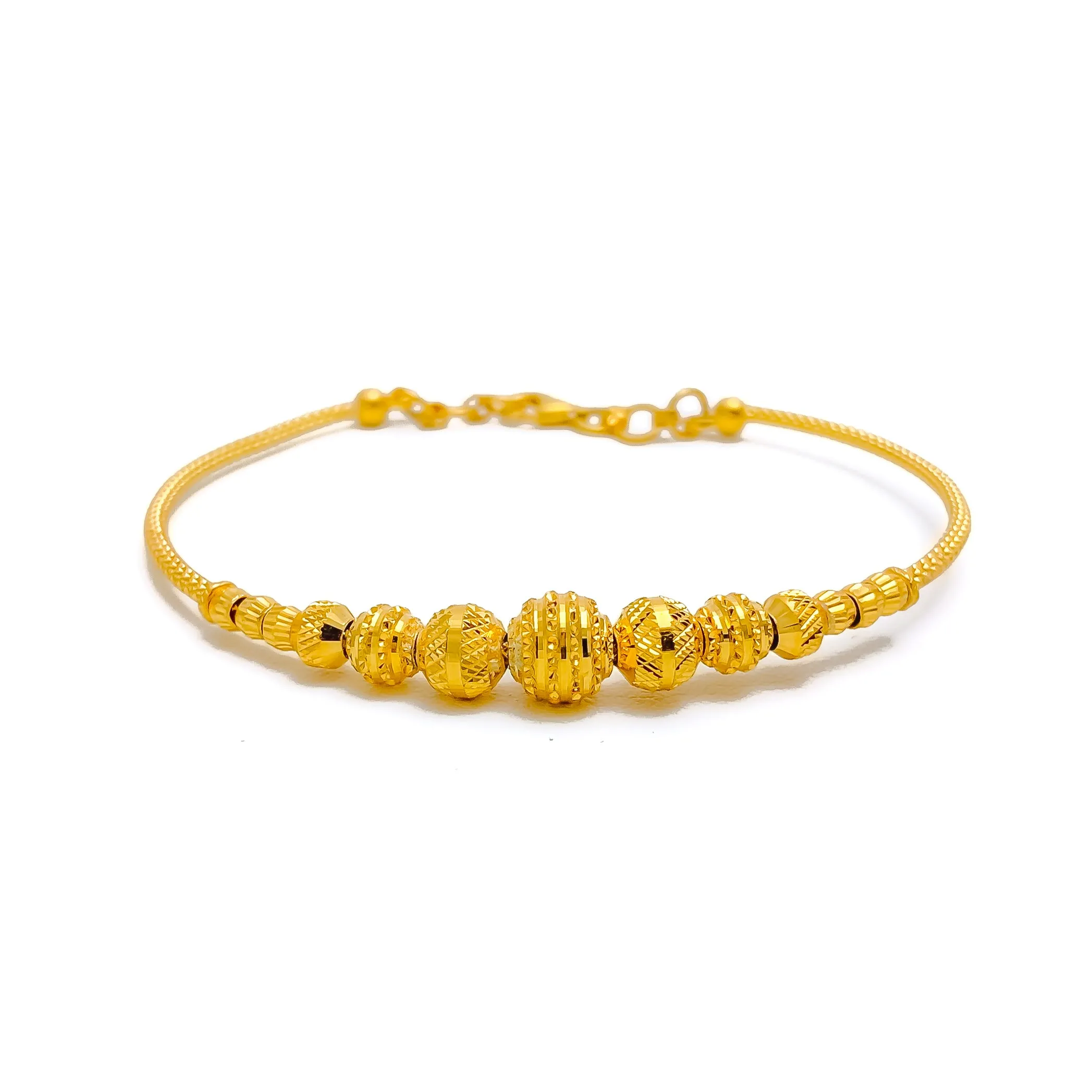 Graceful Striped 22k Gold Bangle Bracelet
