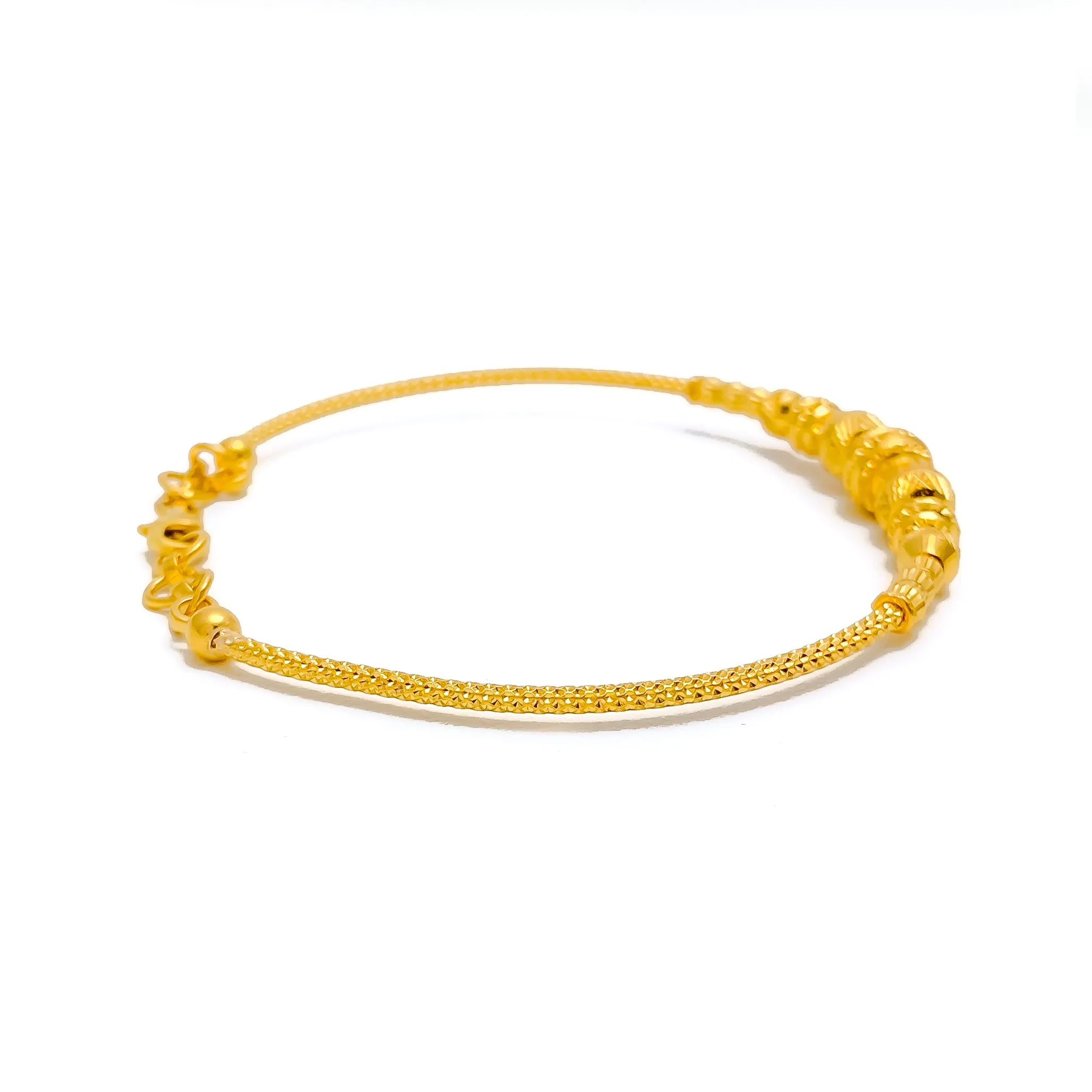Graceful Striped 22k Gold Bangle Bracelet