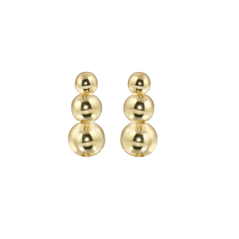 Graduated Bead Stud Earrings