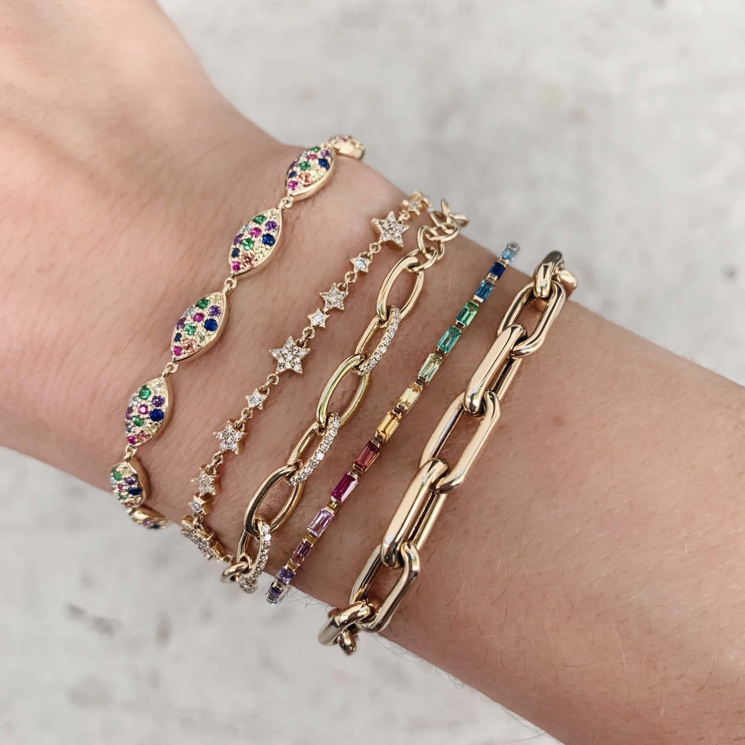 Grand Luxe Link Drawn Gold Cable Chain Bracelet