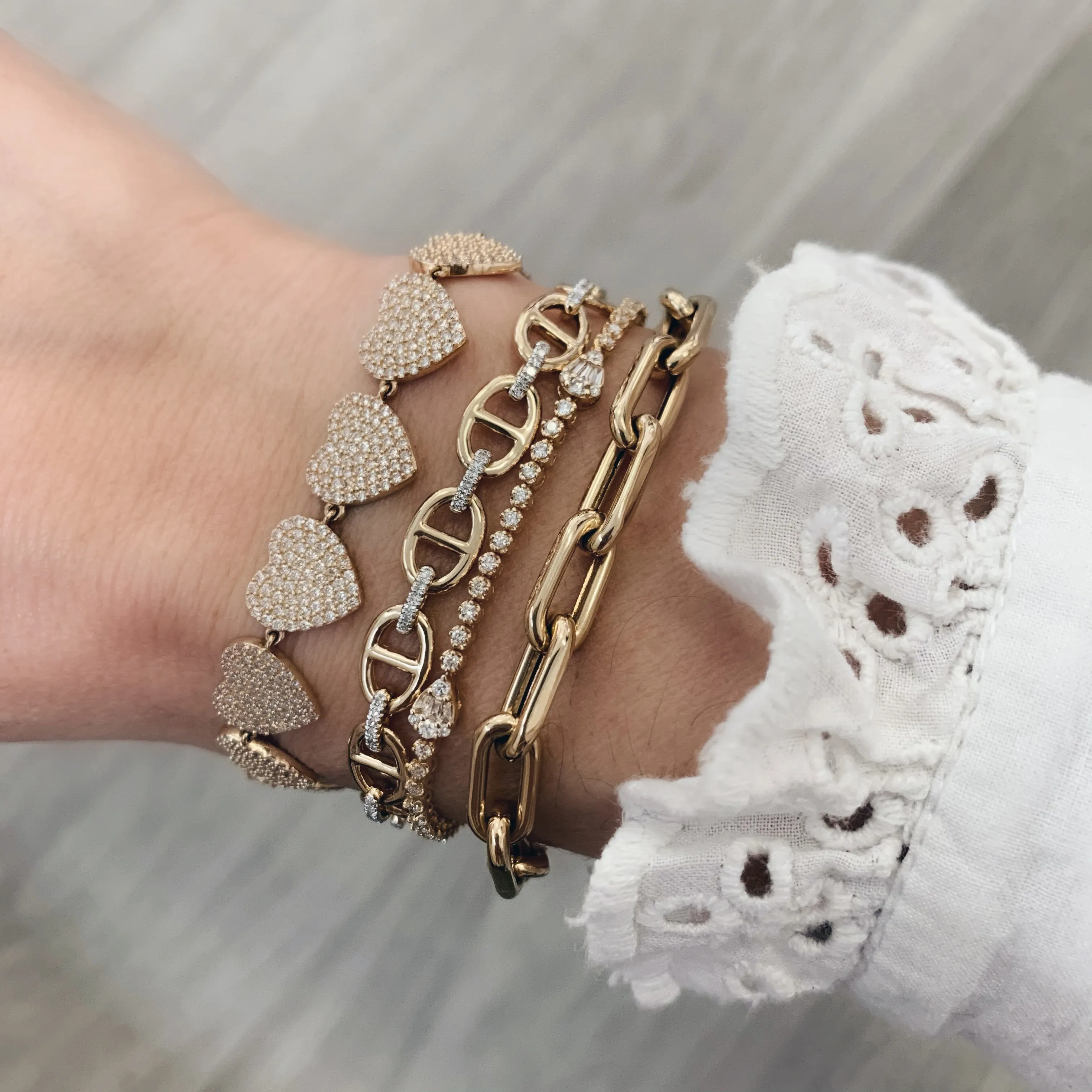 Grand Luxe Link Drawn Gold Cable Chain Bracelet