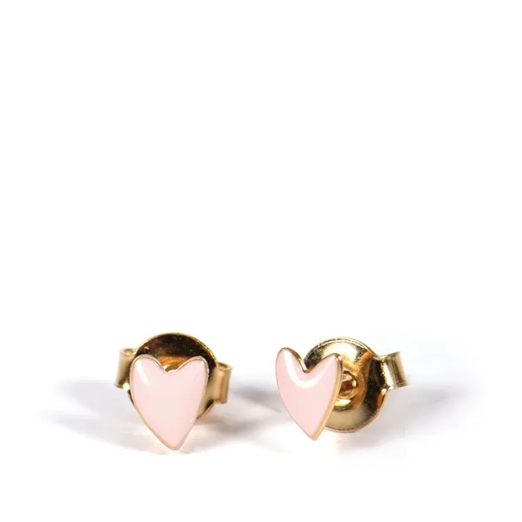 Grant Rose Poudre Heart Stud Earrings
