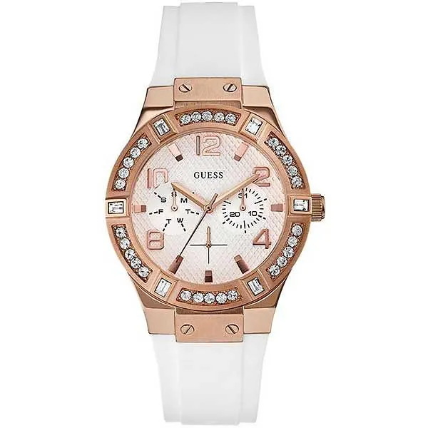 Guess Rose Gold Silicon Strap Women's Watch W0426L1