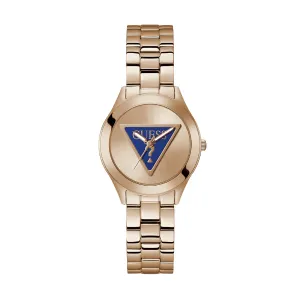 Guess Tri Plaque Rose Gold Stainless Steel Rose Gold Dial Quartz Watch for Ladies - GW0675L3