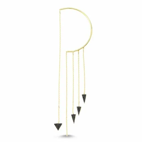 Handmade Minimalist Spikes Ear Cuffs & Wraps Threader Earrings with CZ Crystals
