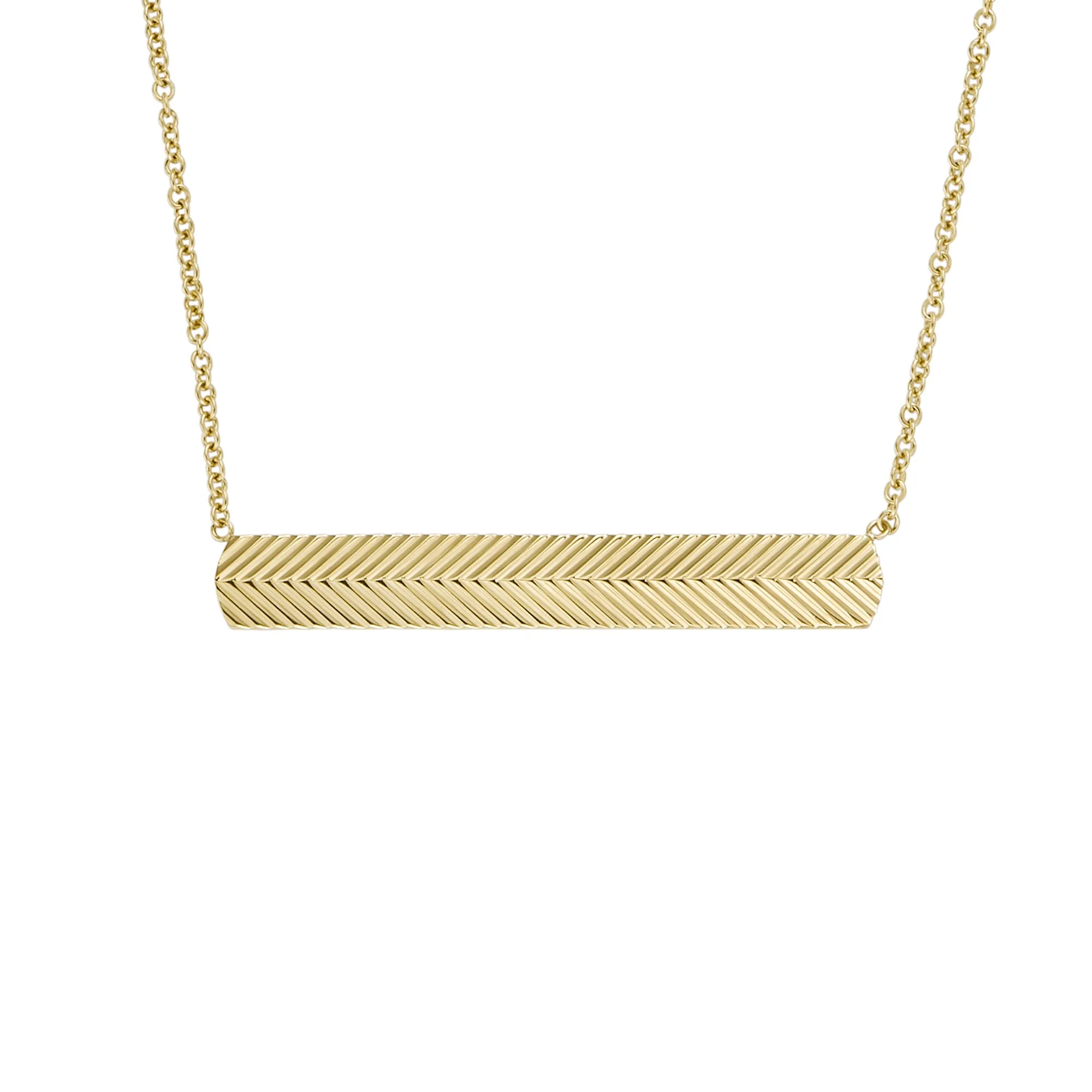 Harlow Linear Texture Gold-Tone Stainless Steel Chain Necklace