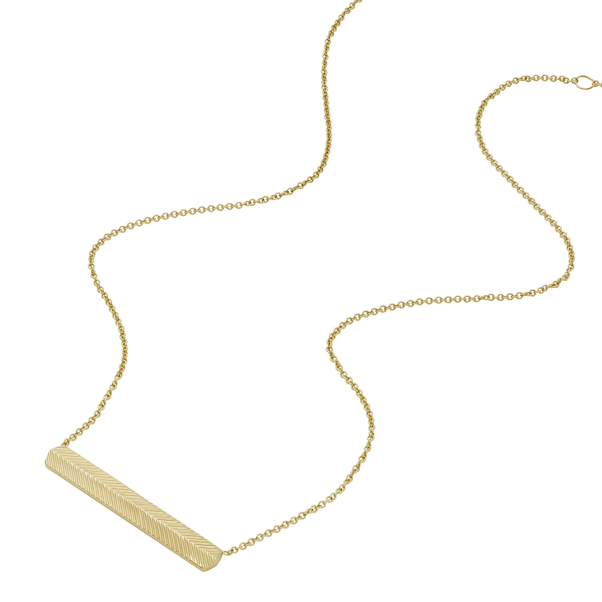 Harlow Linear Texture Gold-Tone Stainless Steel Chain Necklace
