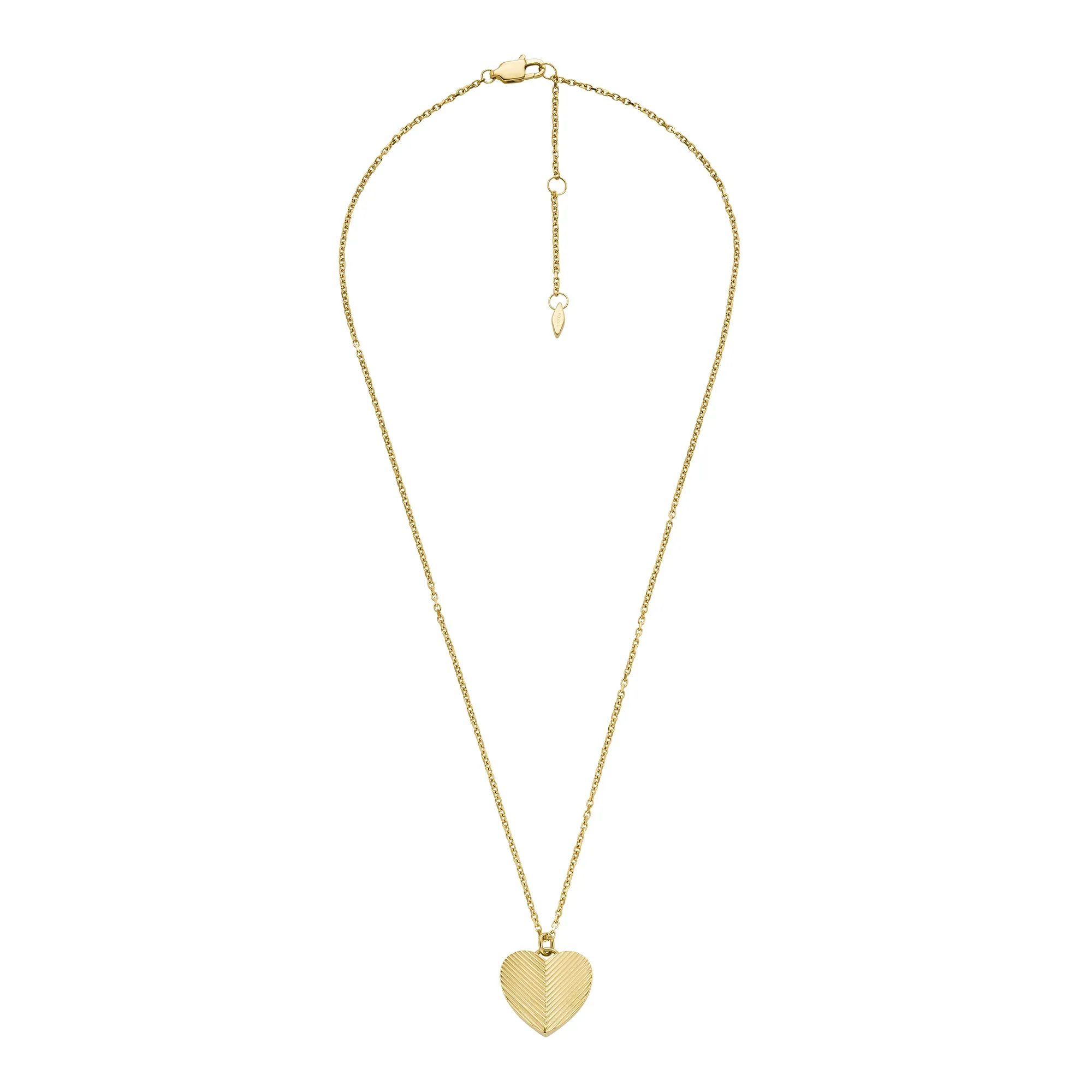 Harlow Linear Texture Heart Gold-Tone Stainless Steel Pendant Necklace
