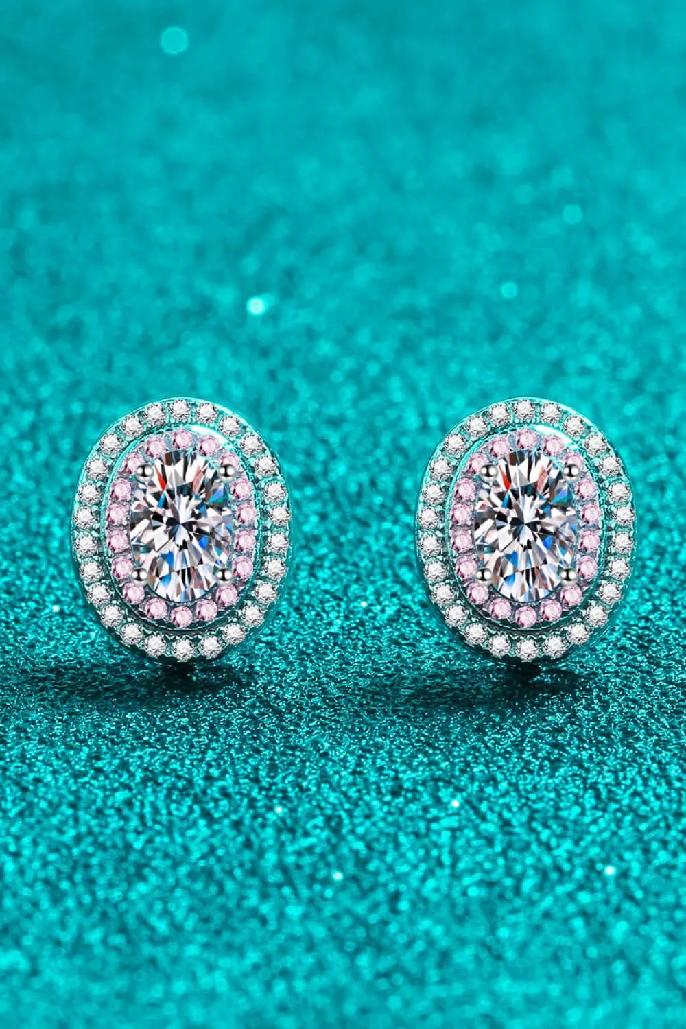 Hazel Blues® | Platinum-Plated Moissanite Stud Earrings
