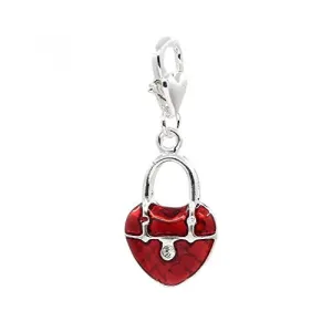Heart Lock Clip on Charm for European Charm Jewelry with Lobster Clasp