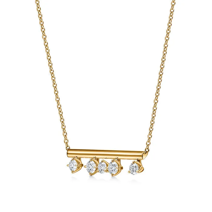 Hearts On Fire Barre 18K Yellow Gold Floating Diamond Necklace