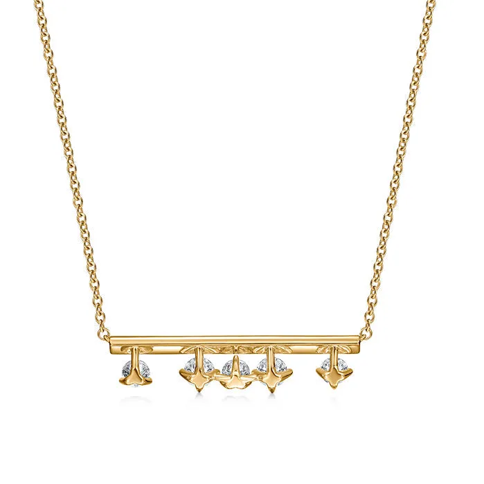 Hearts On Fire Barre 18K Yellow Gold Floating Diamond Necklace