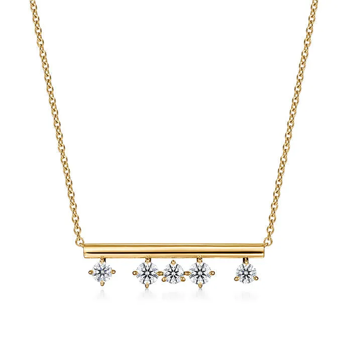 Hearts On Fire Barre 18K Yellow Gold Floating Diamond Necklace